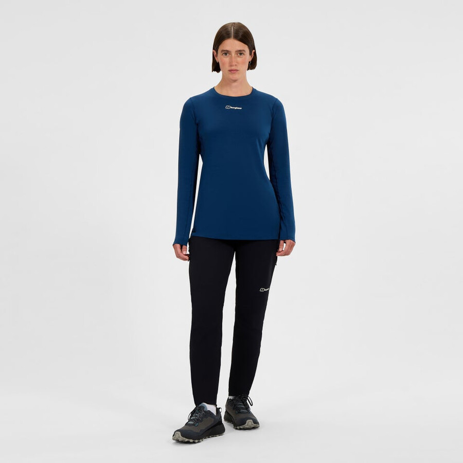 womens delta long sleeve tech tee - blue berghaus