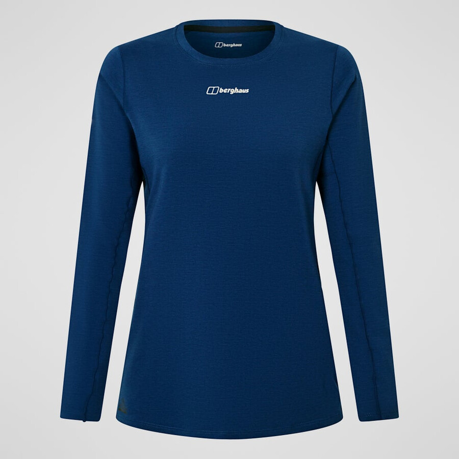 womens delta long sleeve tech tee - blue berghaus