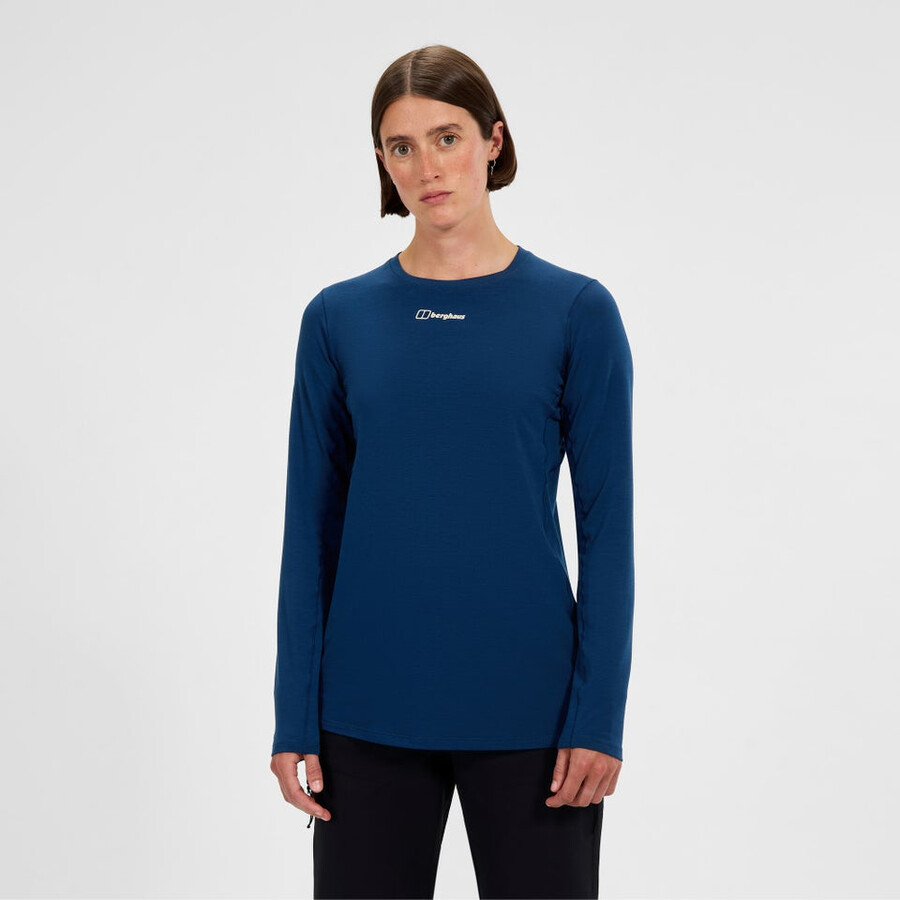 womens delta long sleeve tech tee - blue berghaus