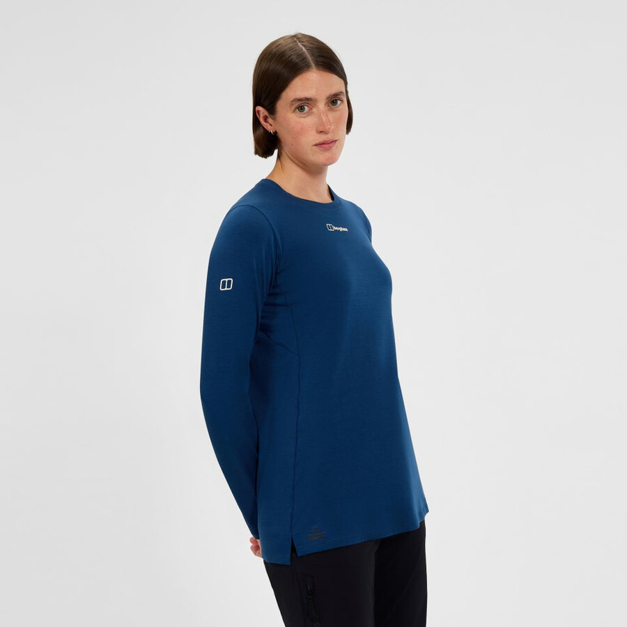 womens delta long sleeve tech tee - blue berghaus