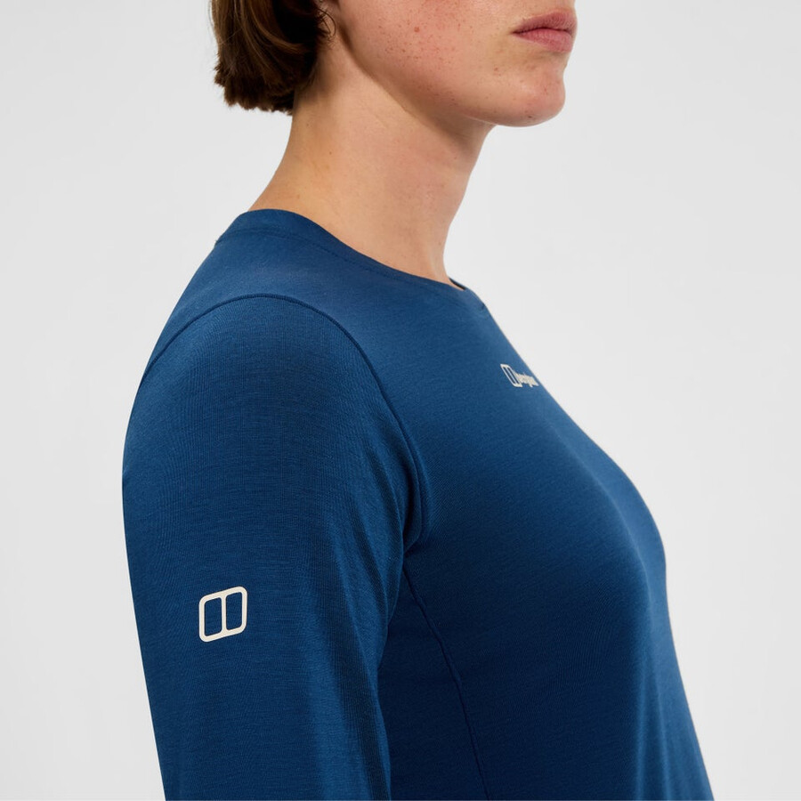 womens delta long sleeve tech tee - blue berghaus
