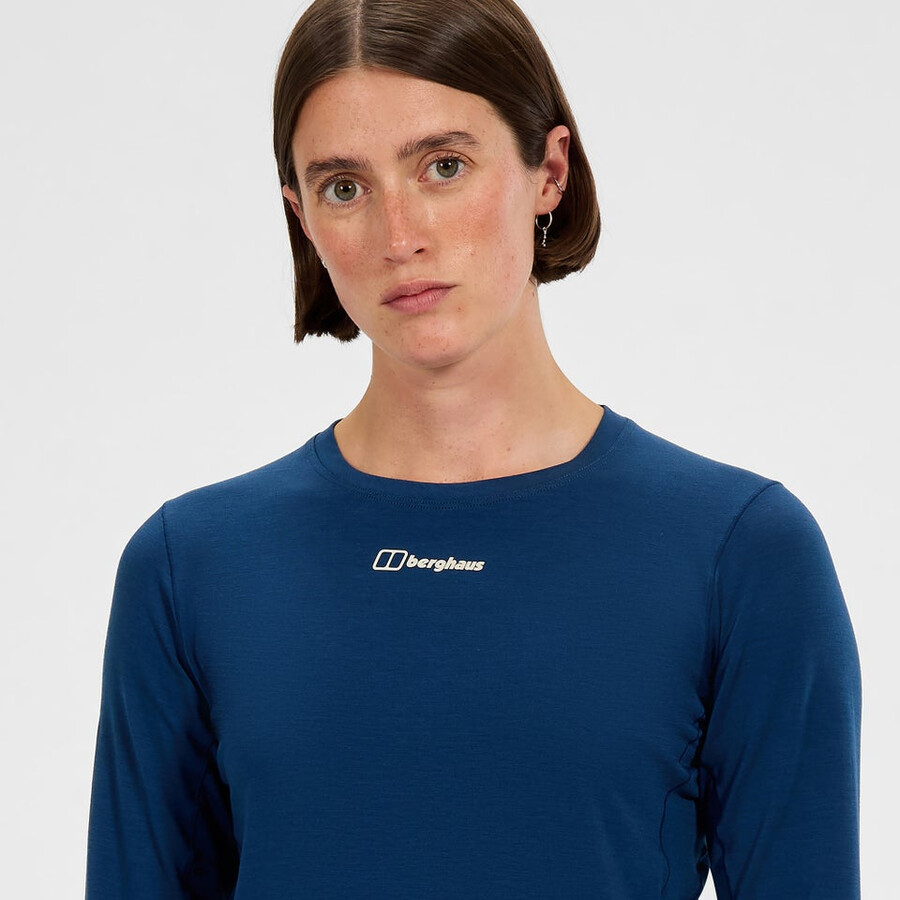 womens delta long sleeve tech tee - blue berghaus