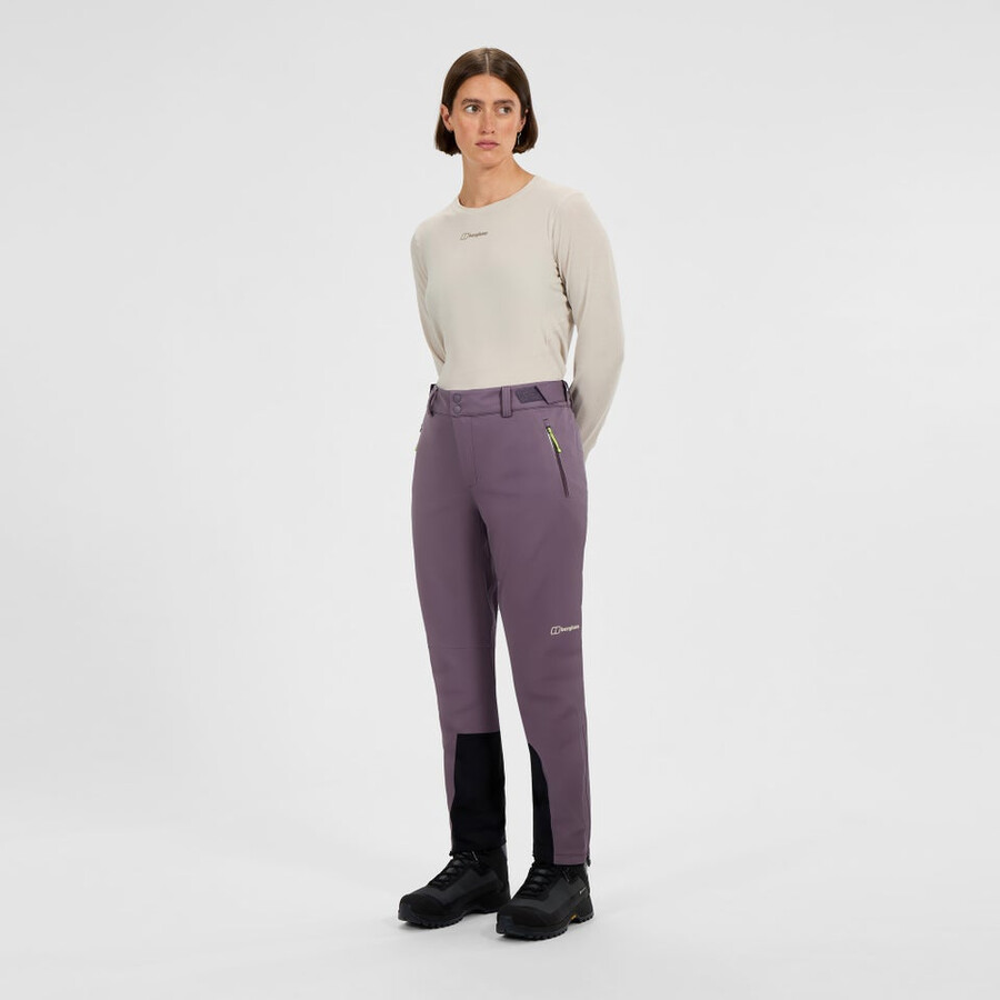 womens ridge-roamer softshell pant - purple berghaus