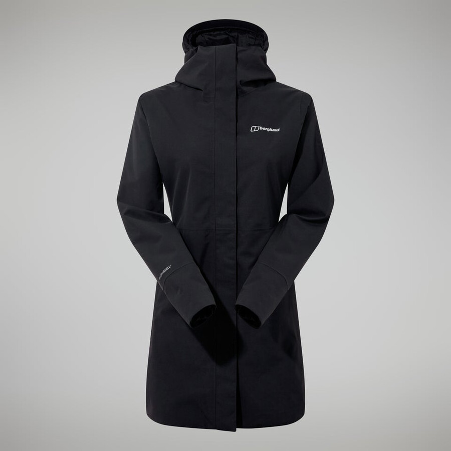 womens omeara long jacket - black berghaus