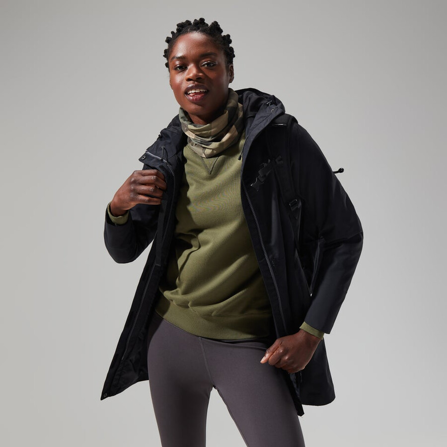 womens omeara long jacket - black berghaus
