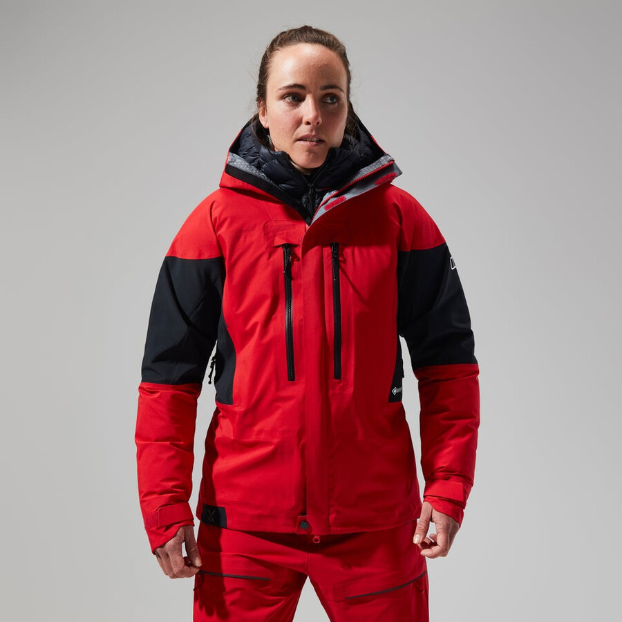 womens mtn guide gore-tex pro jacket - redblack berghaus