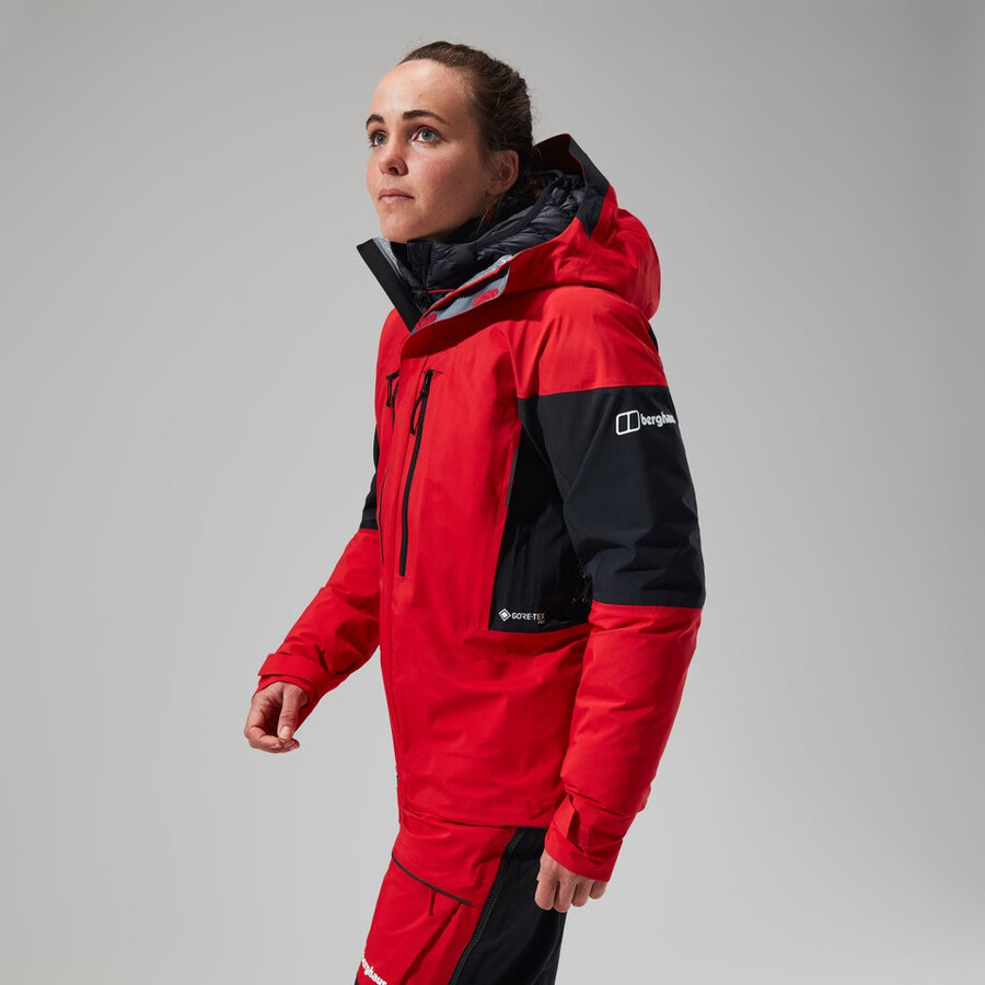 womens mtn guide gore-tex pro jacket - redblack berghaus
