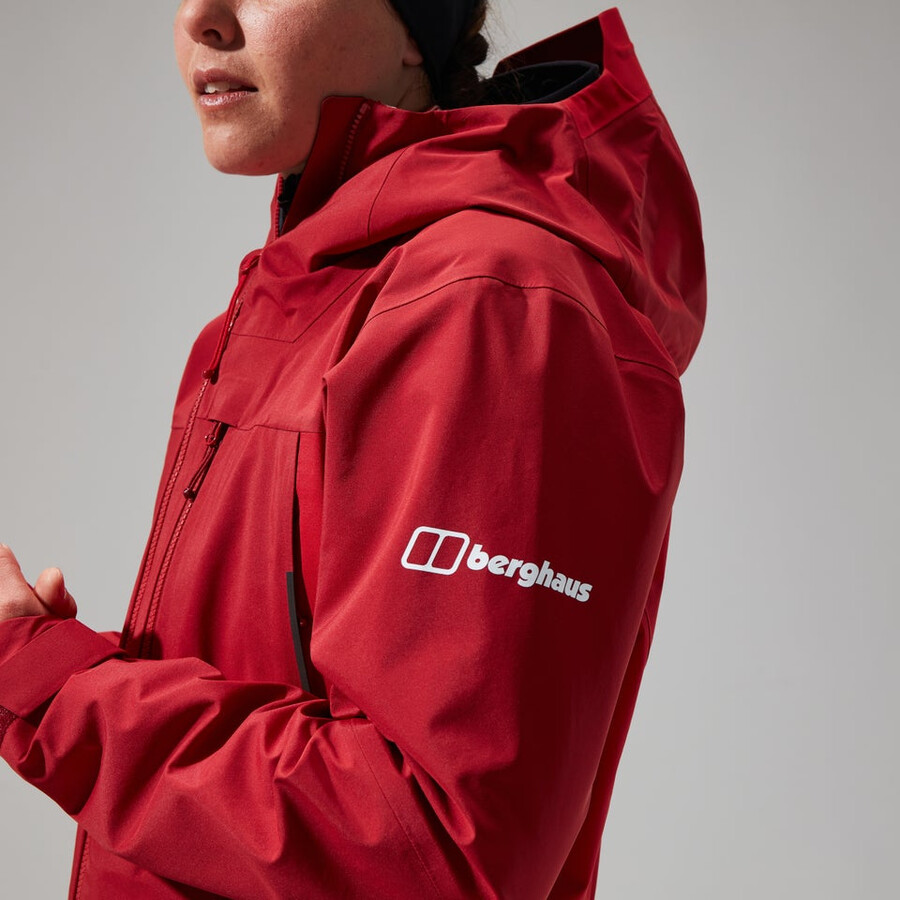 womens mtn seeker gore-tex jacket - dark redred berghaus
