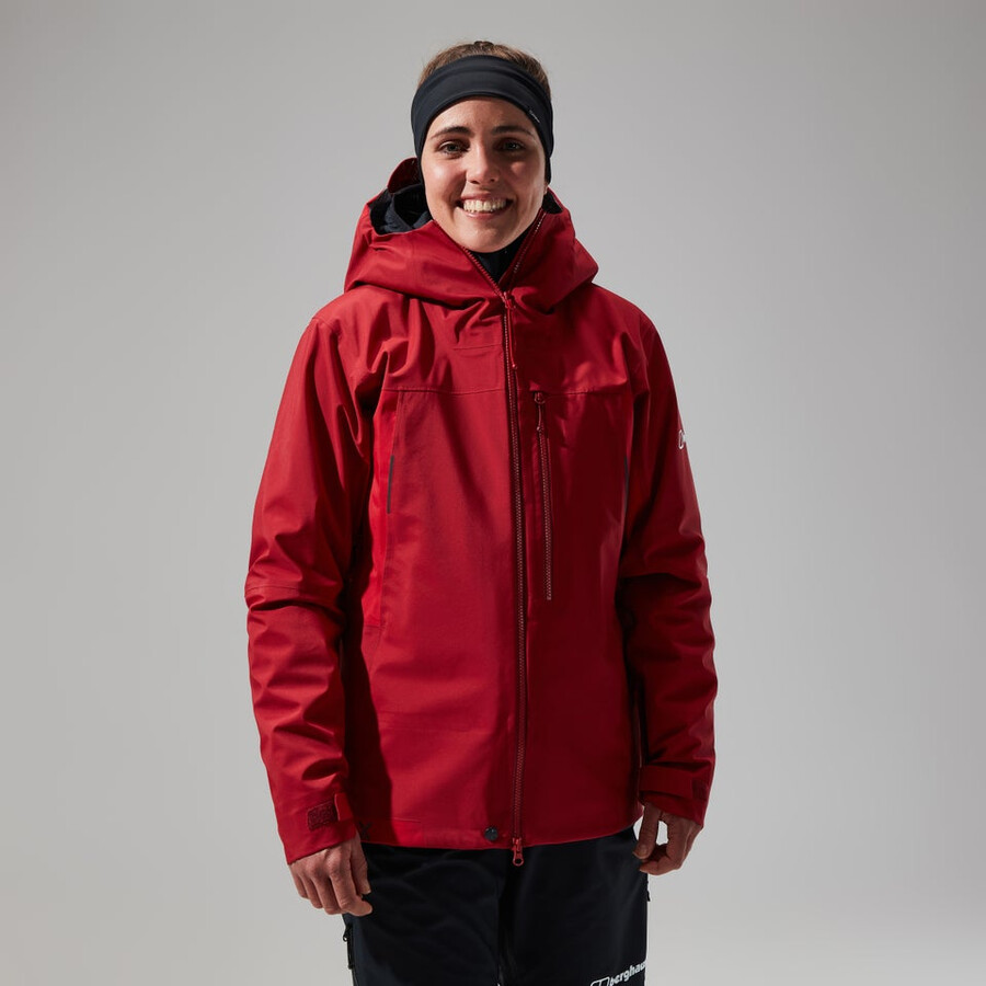 womens mtn seeker gore-tex jacket - dark redred berghaus