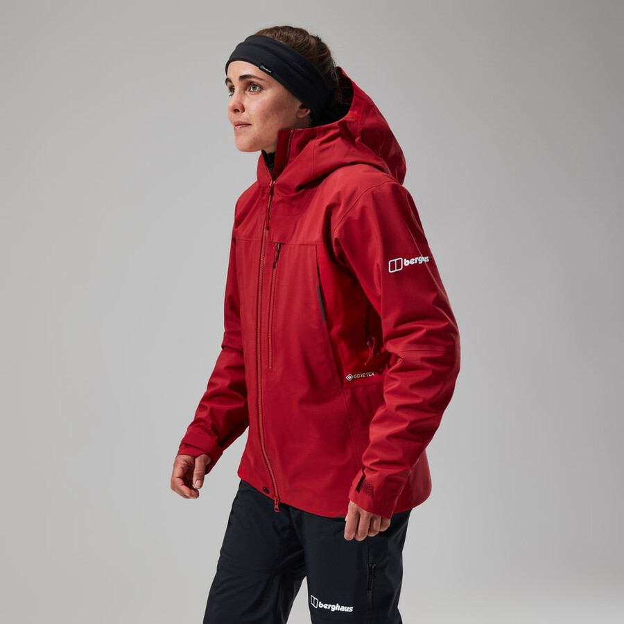 womens mtn seeker gore-tex jacket - dark redred berghaus