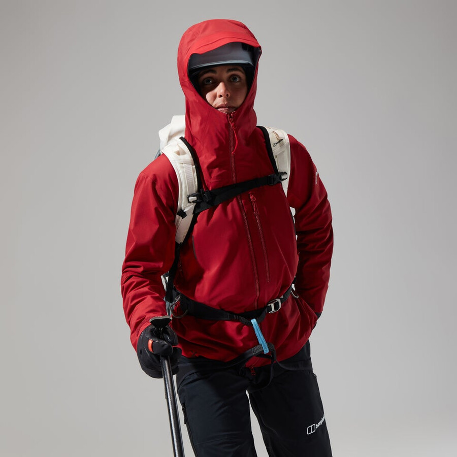 womens mtn seeker gore-tex jacket - dark redred berghaus