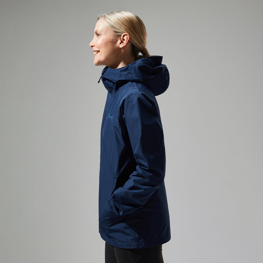 womens deluge pro 3.0 waterproof jacket - blue berghaus