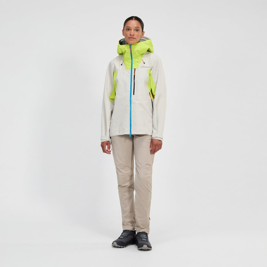 womens ridge-seeker gore-tex waterproof jacket - greyyellow berghaus