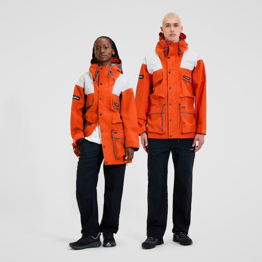 unisex trango gore-tex waterproof jacket - orangegrey berghaus