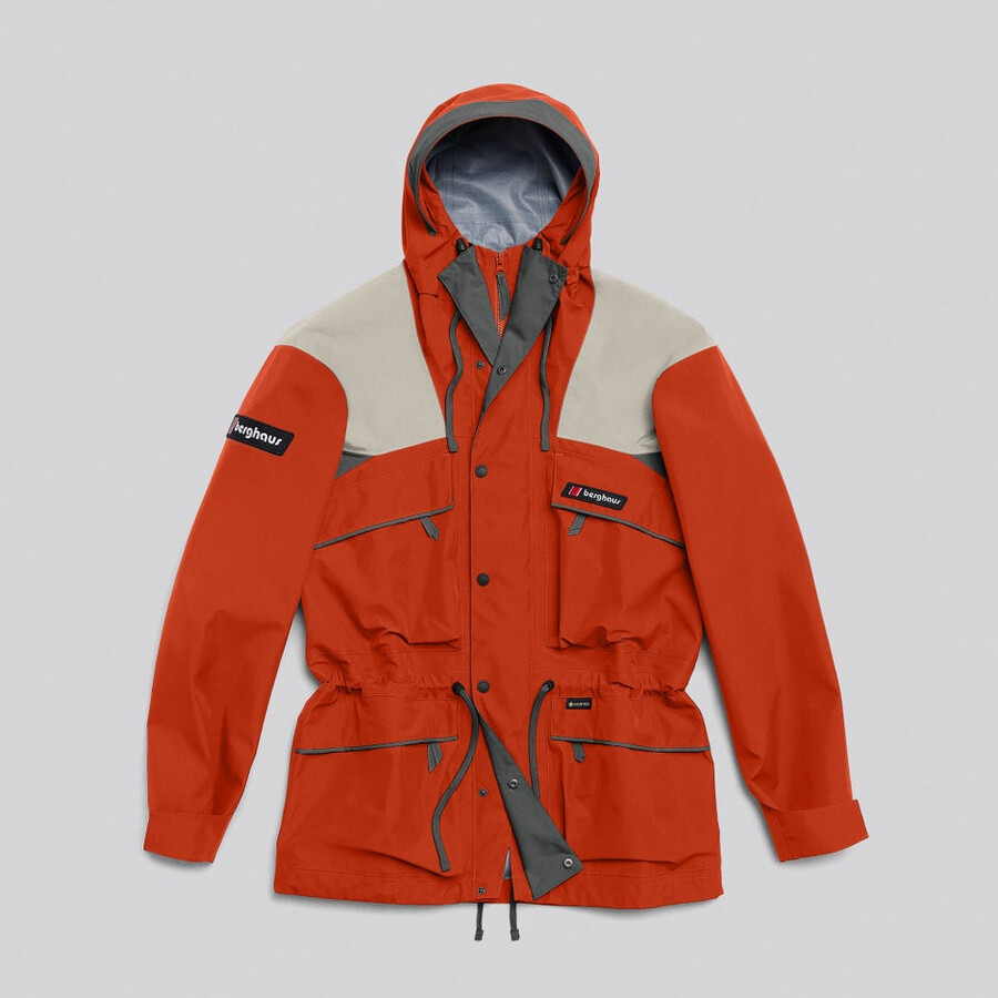 unisex trango gore-tex waterproof jacket - orangegrey berghaus