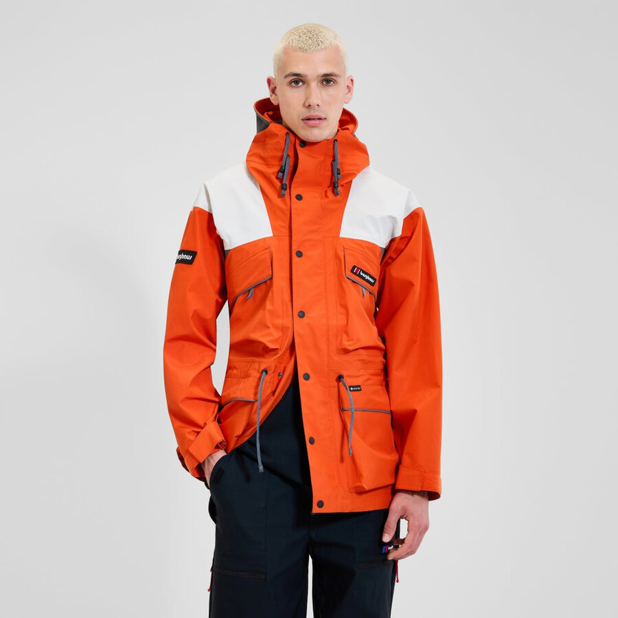unisex trango gore-tex waterproof jacket - orangegrey berghaus