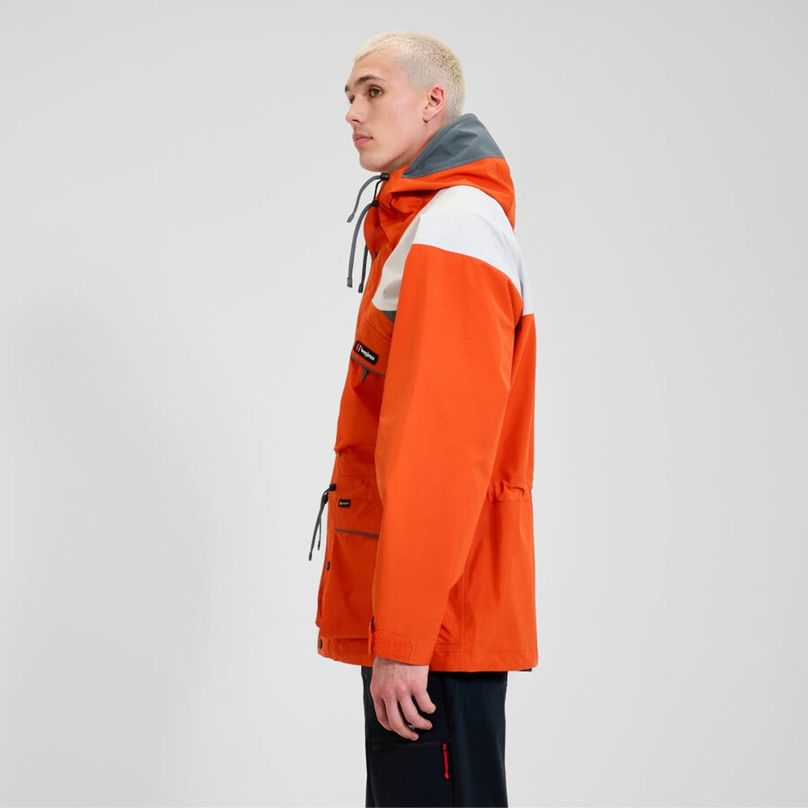unisex trango gore-tex waterproof jacket - orangegrey berghaus