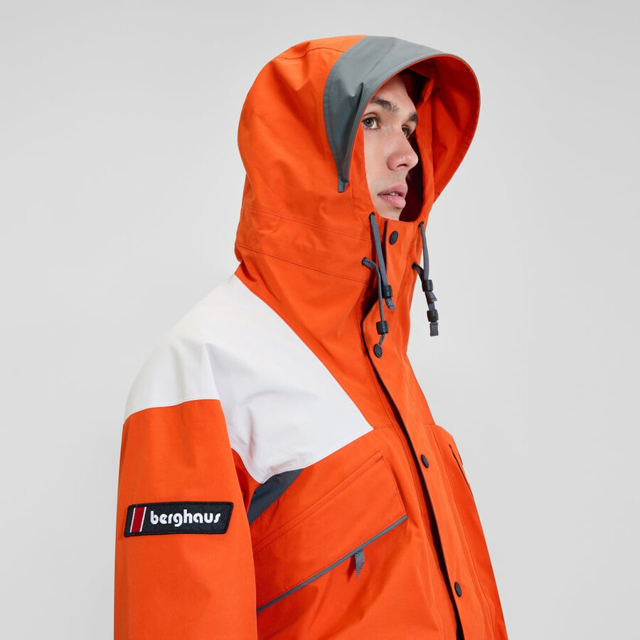 unisex trango gore-tex waterproof jacket - orangegrey berghaus