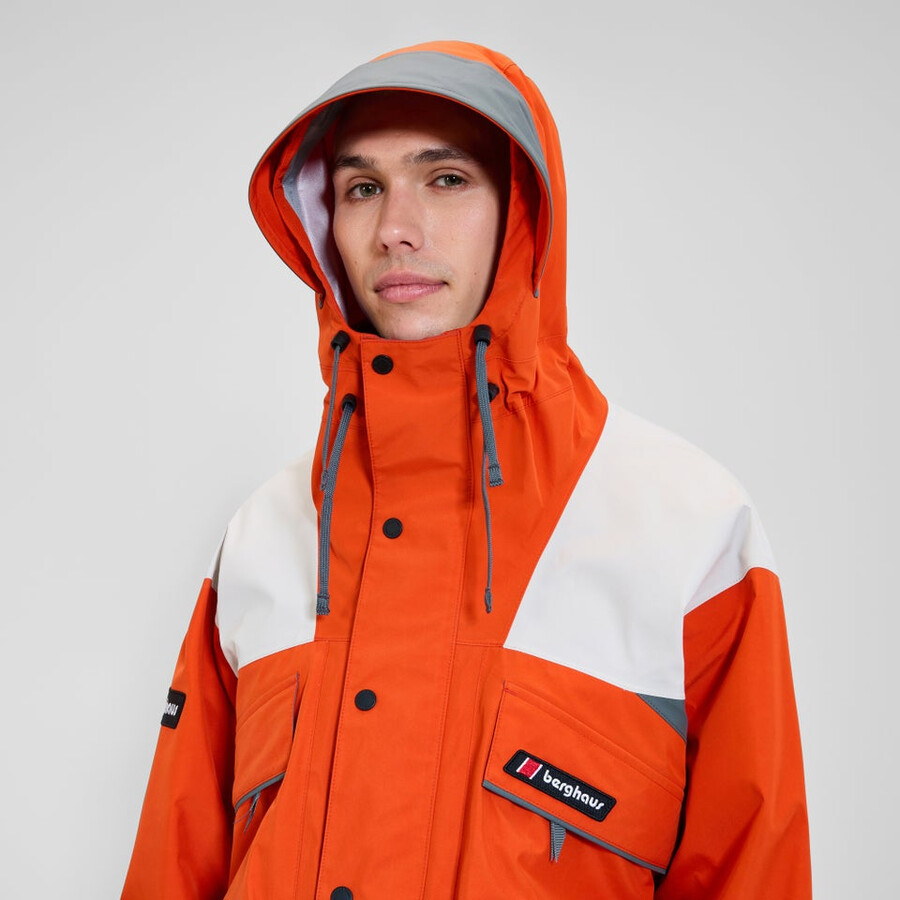 unisex trango gore-tex waterproof jacket - orangegrey berghaus