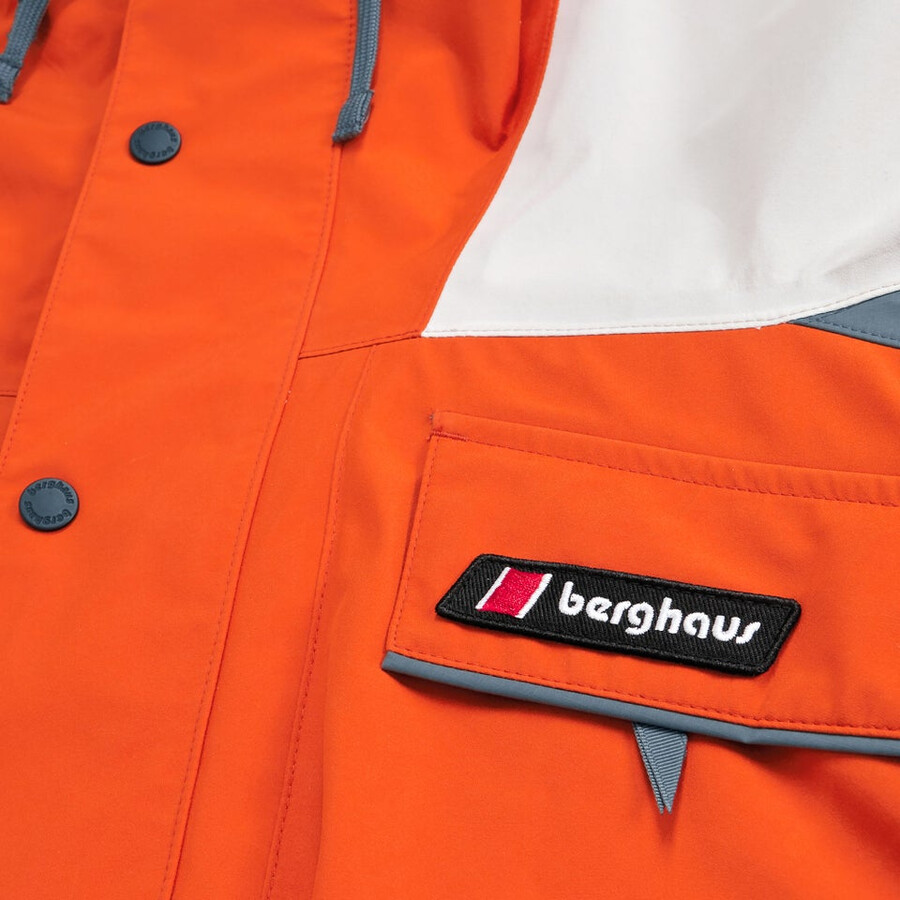 unisex trango gore-tex waterproof jacket - orangegrey berghaus