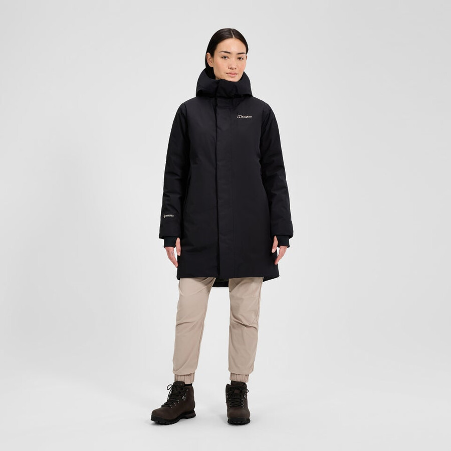 womens ashberry gore-tex down parka - black berghaus