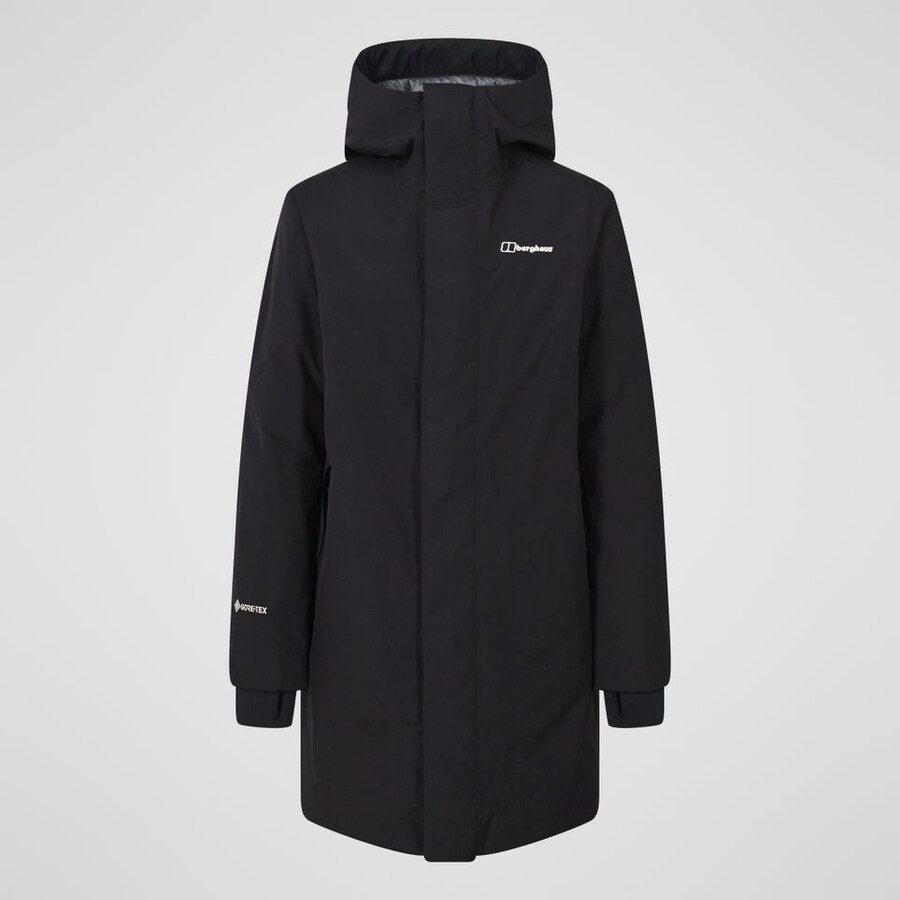 womens ashberry gore-tex down parka - black berghaus