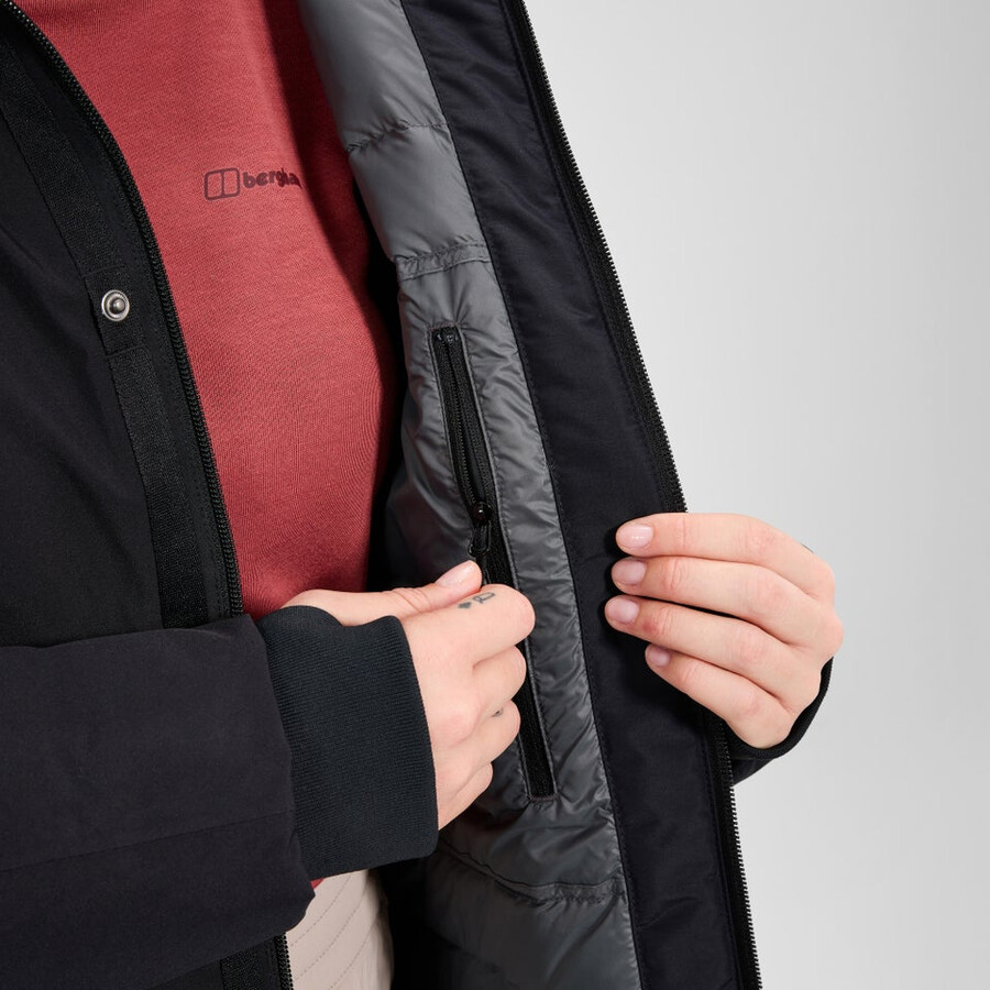 womens ashberry gore-tex down parka - black berghaus