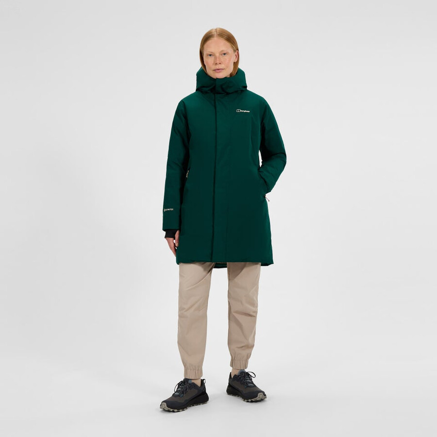 womens ashberry gore-tex down parka - green berghaus
