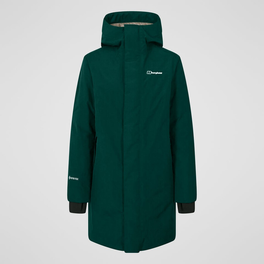 womens ashberry gore-tex down parka - green berghaus