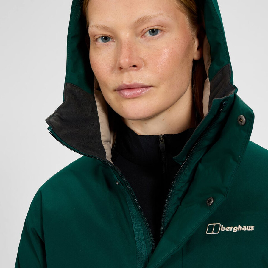 womens ashberry gore-tex down parka - green berghaus