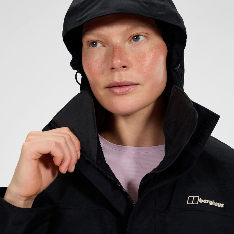 womens hillwalker 2.0 interactive gore-tex waterproof jacket - black berghaus
