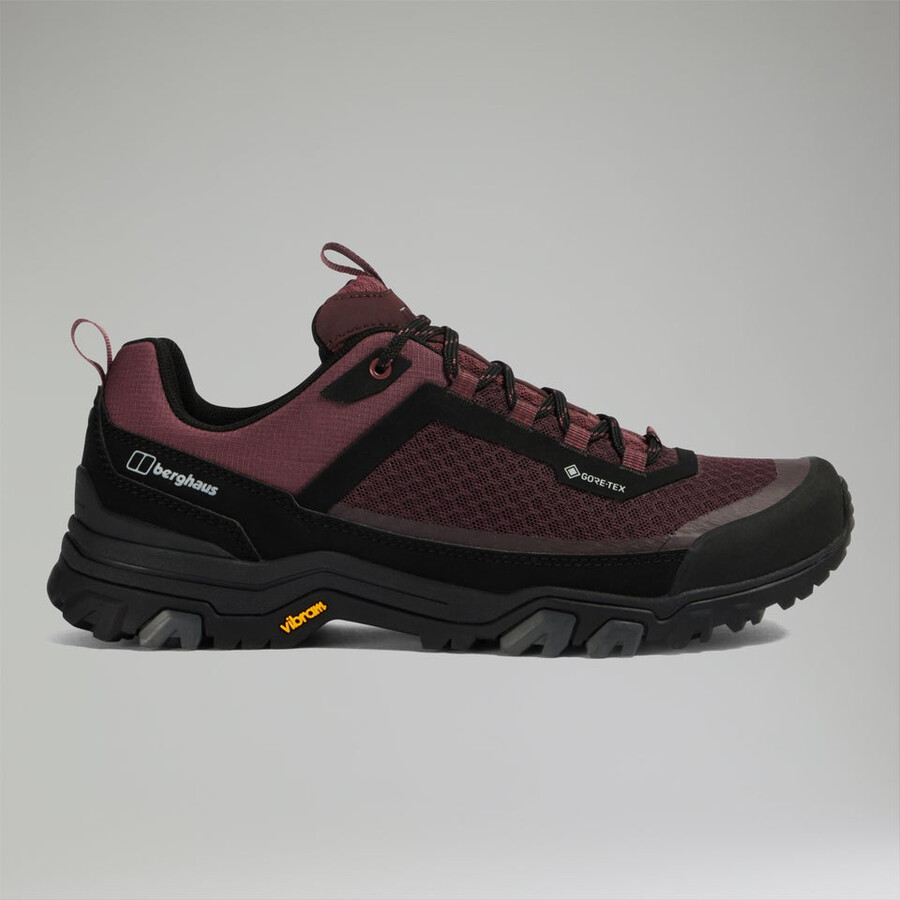 womens ground attack active gore-tex shoe - blackpurple berghaus