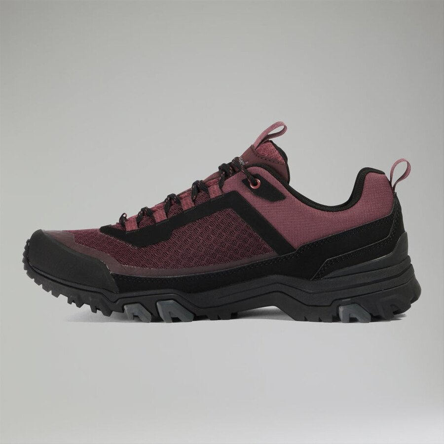womens ground attack active gore-tex shoe - blackpurple berghaus